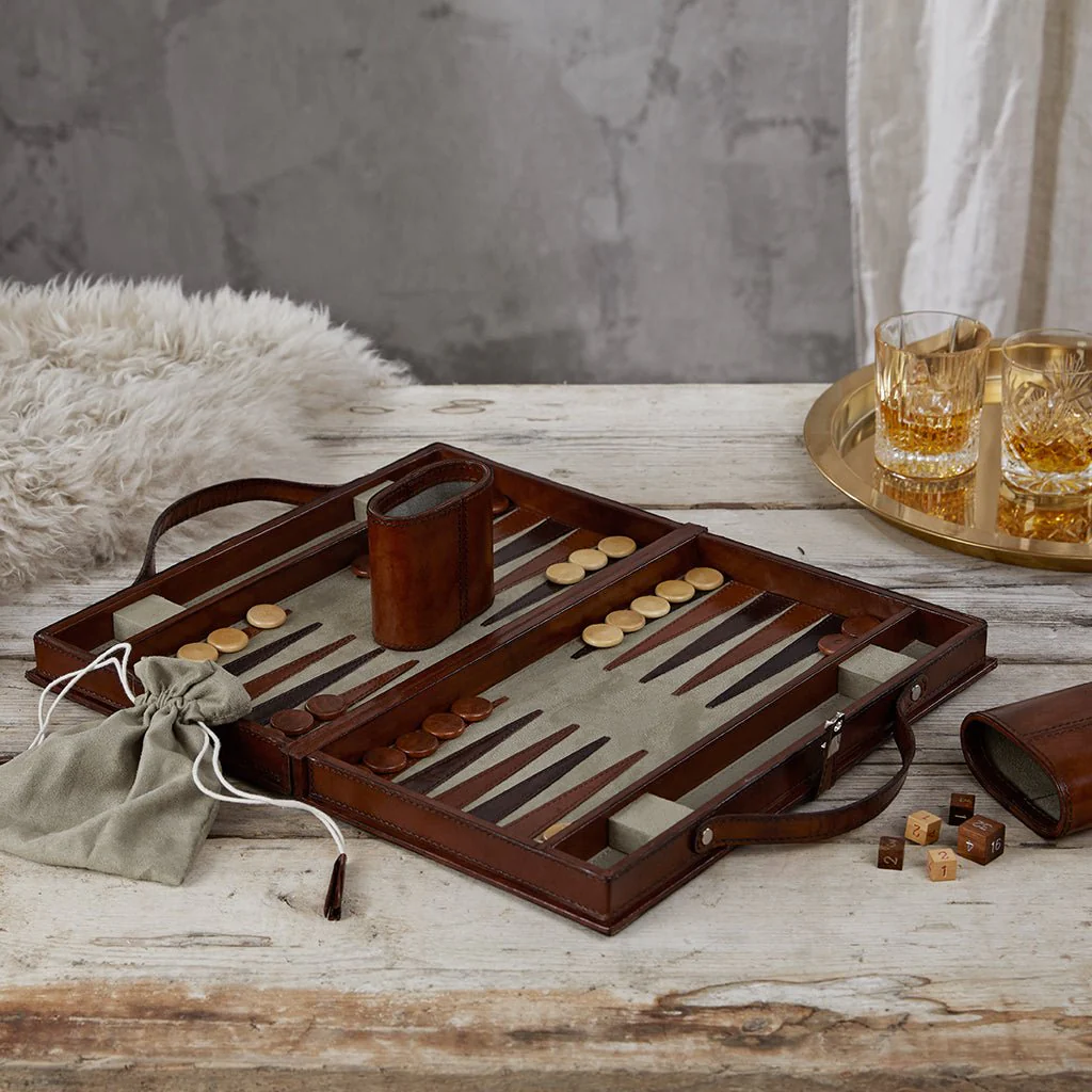 Leather Backgammon Set