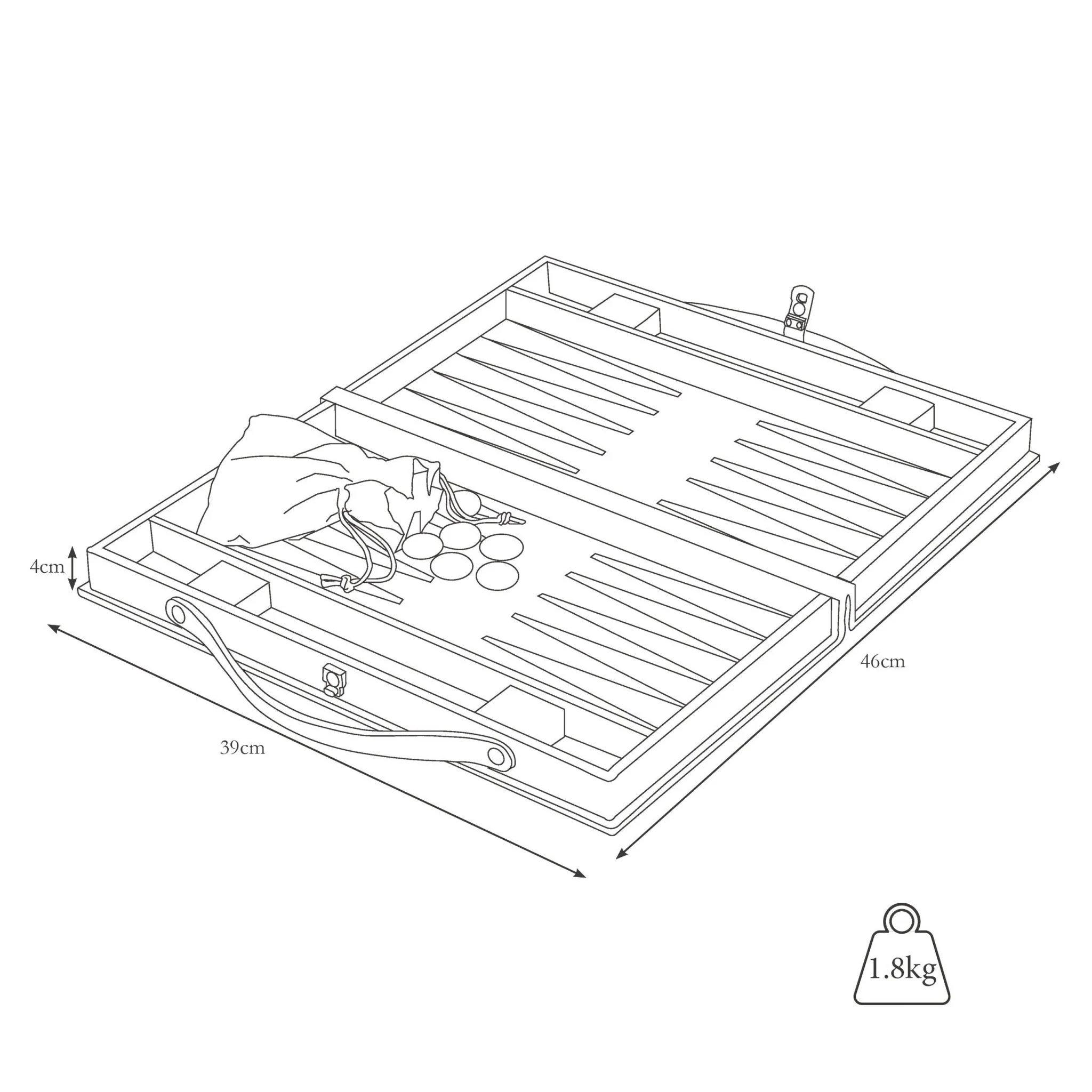 Leather Backgammon Set - Image 6