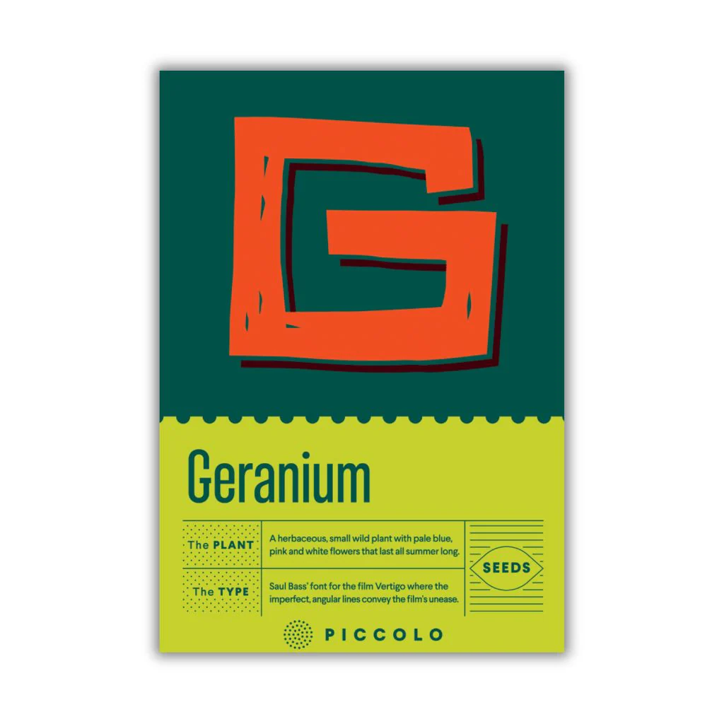 Botanical Alphabet Seed Packet - G