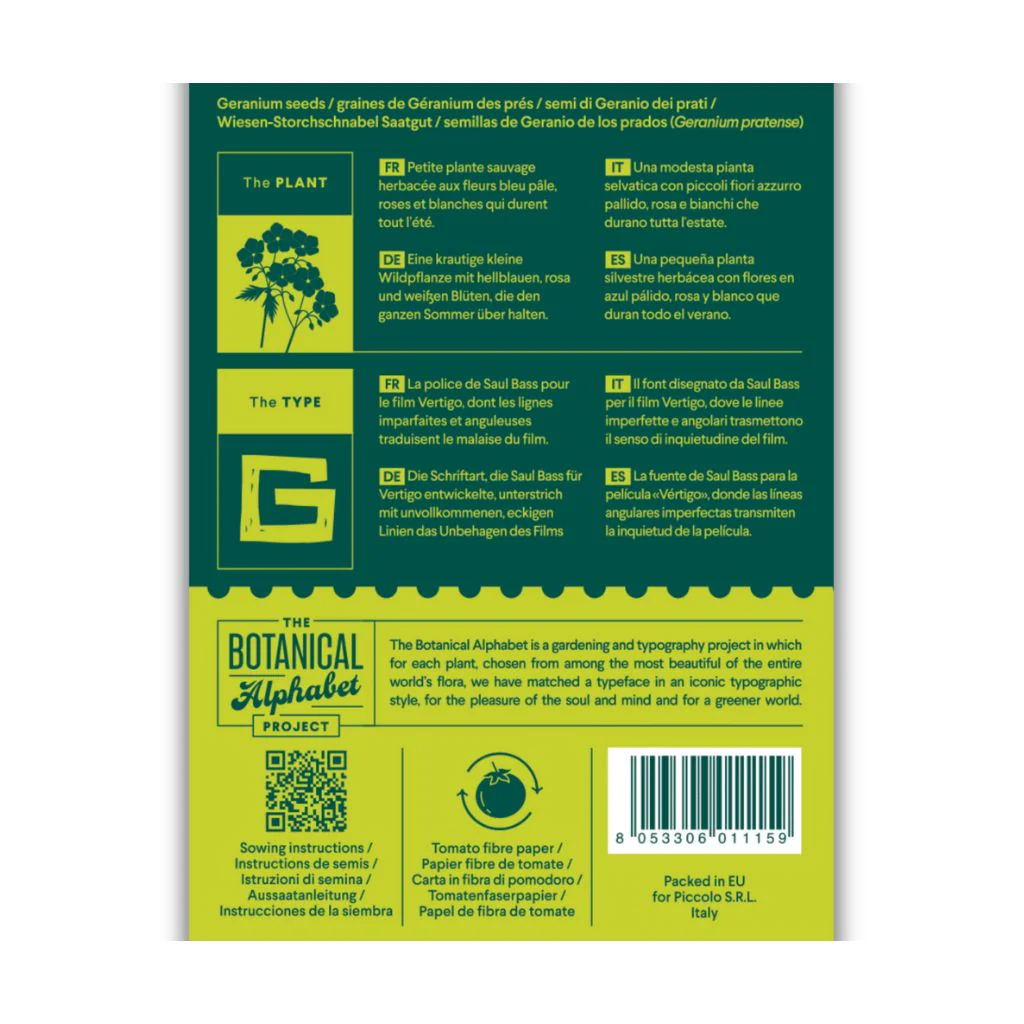 Botanical Alphabet Seed Packet - G - Image 2