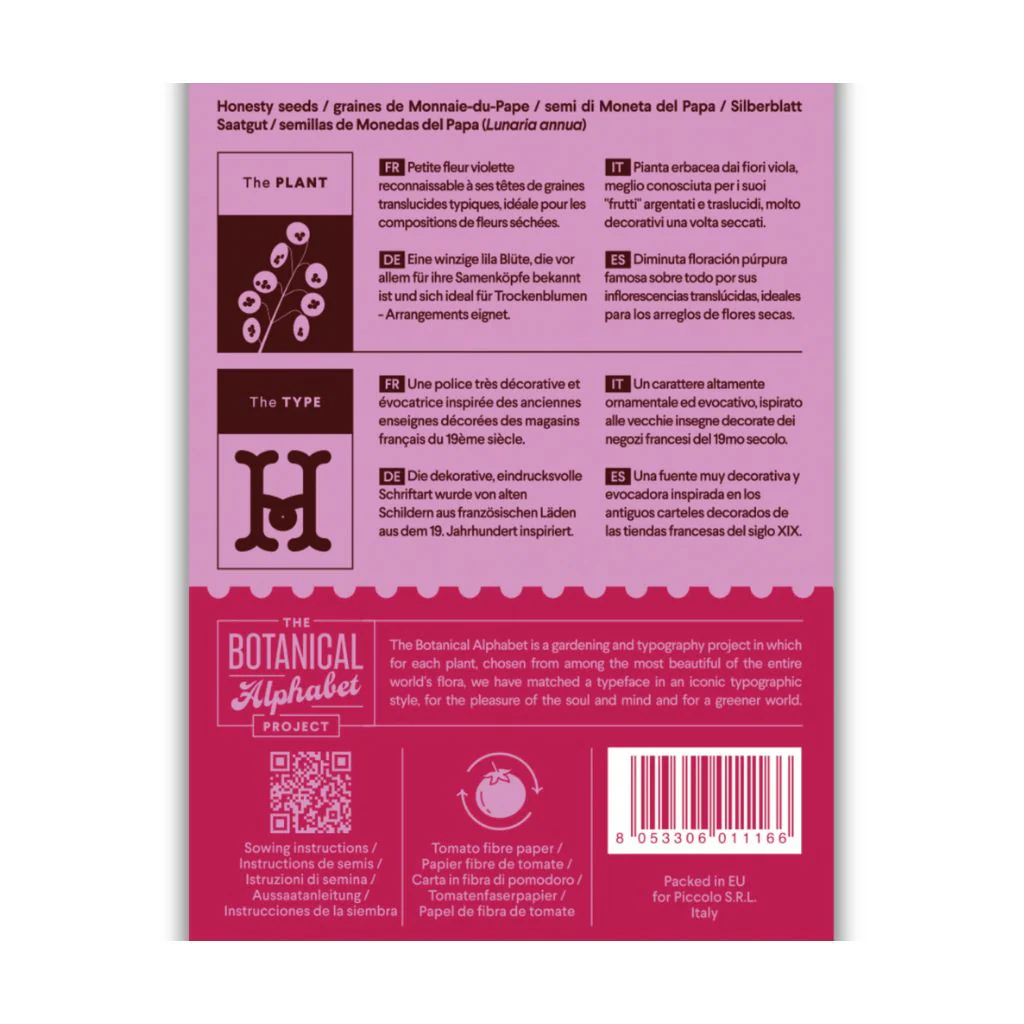 Botanical Alphabet Seed Packet - H - Image 2