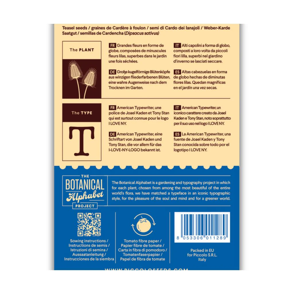 Botanical Alphabet Seed Packet - T - Image 2
