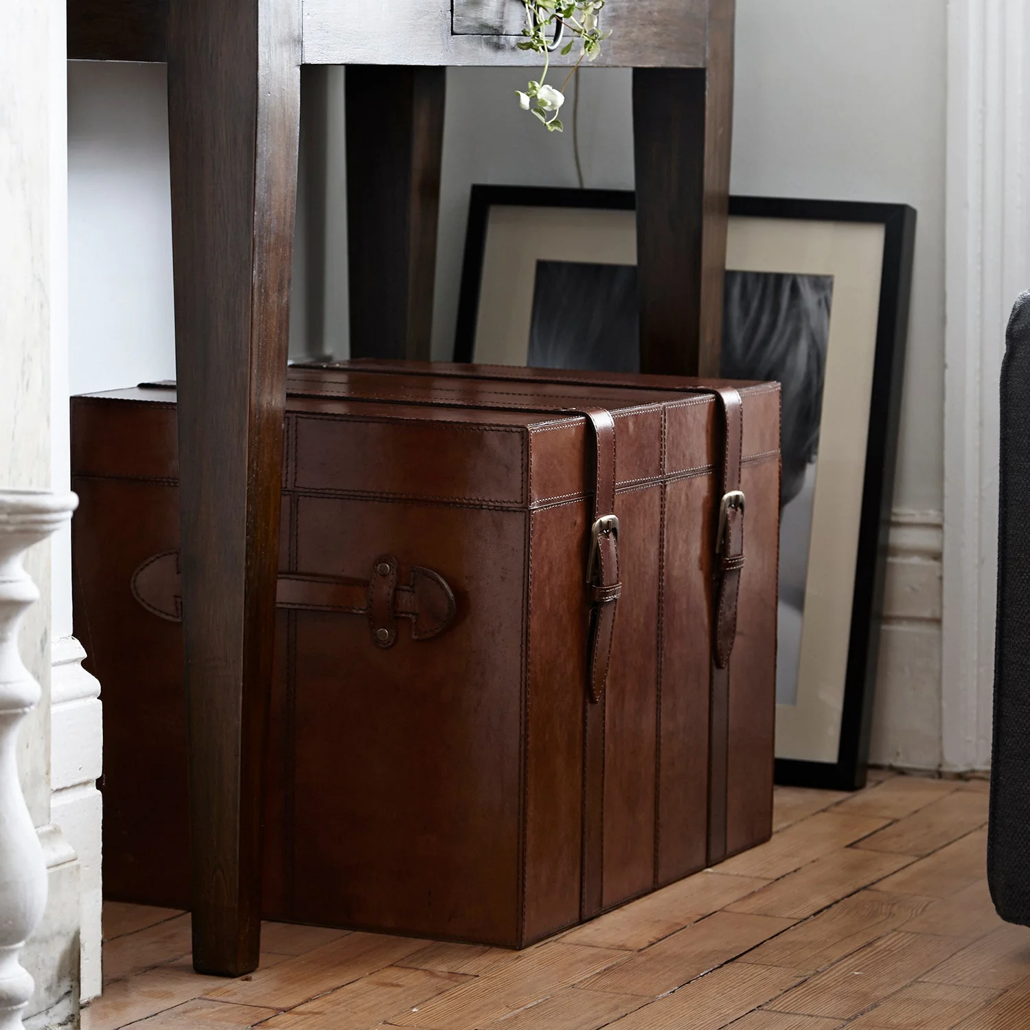 Leather Cabin Trunk - Image 3