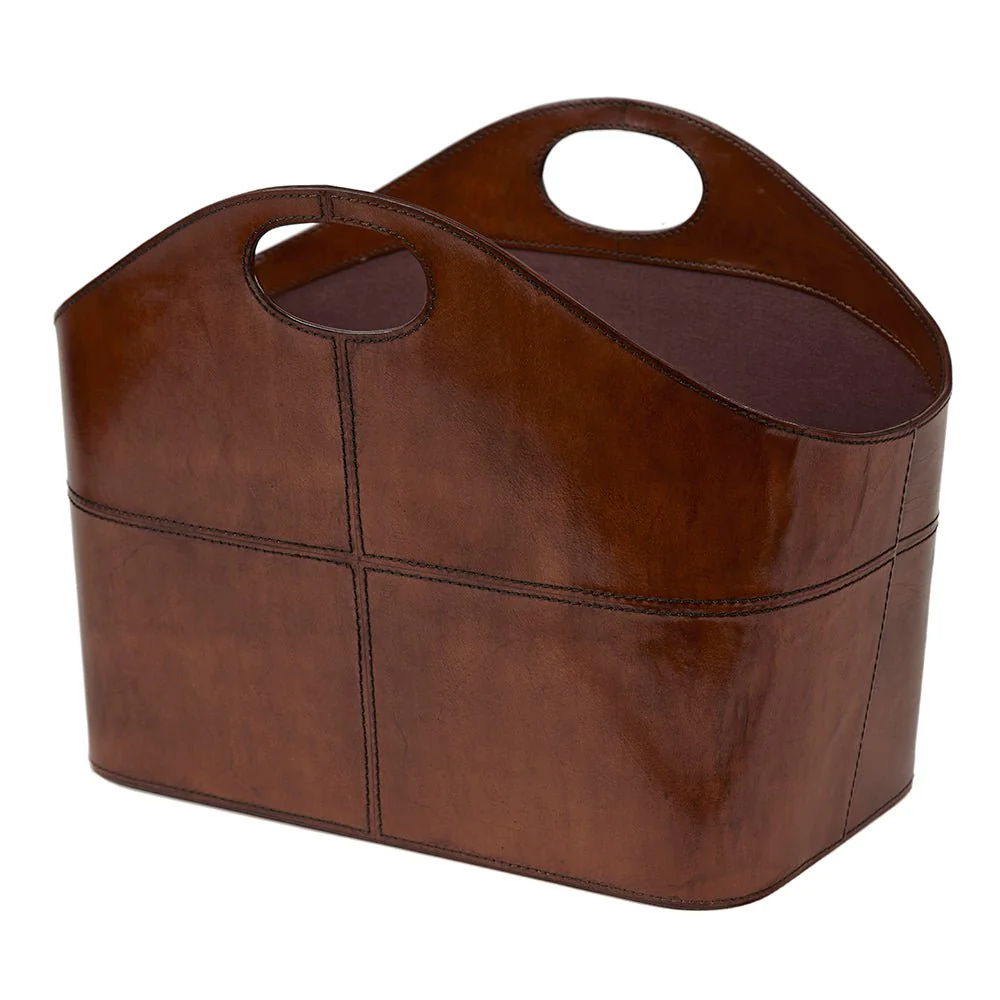 Leather Curved Storage Basket - Magazines, Toys, Hobbies - Image 3