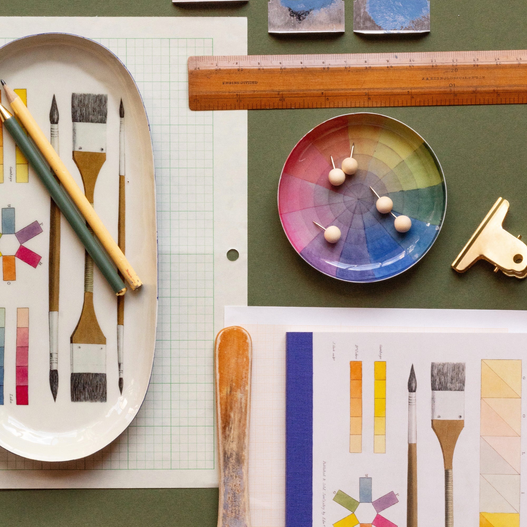Enamel Printed Tray - Vintage Colour Wheel - Image 3