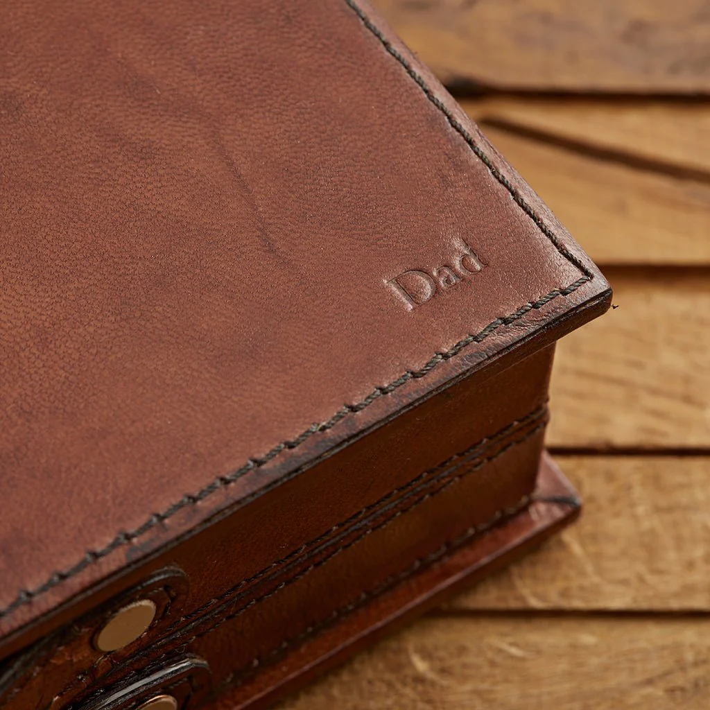 Leather Handcrafted Chess Board, Case & Pieces - Image 5