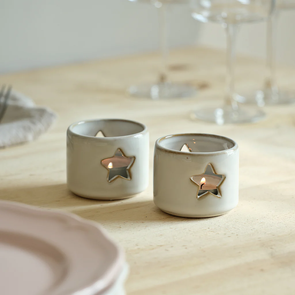 Ithaca Star Tealight Holders Set of 2