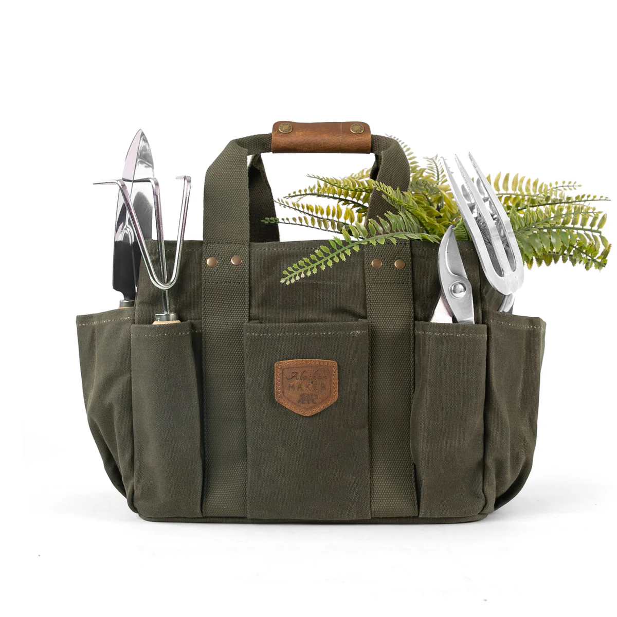 Khaki Waxed Canvas Gardening Bag - Image 2