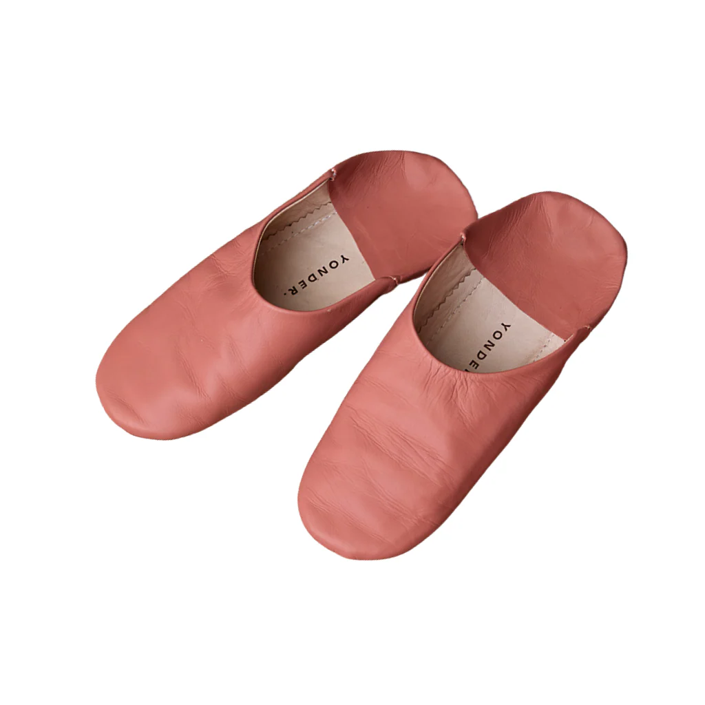 Leather Babouche Slippers - Clay Pink - Image 2