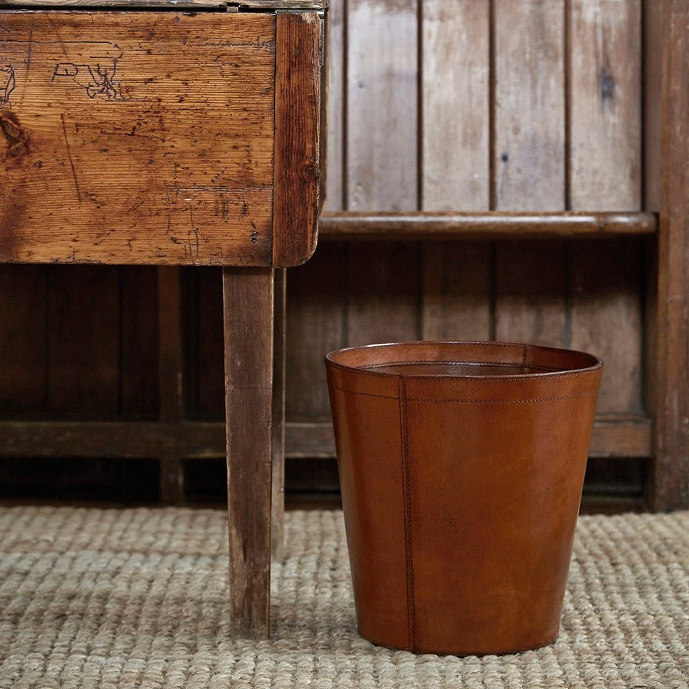 Leather Waste Paper Bin - Image 3