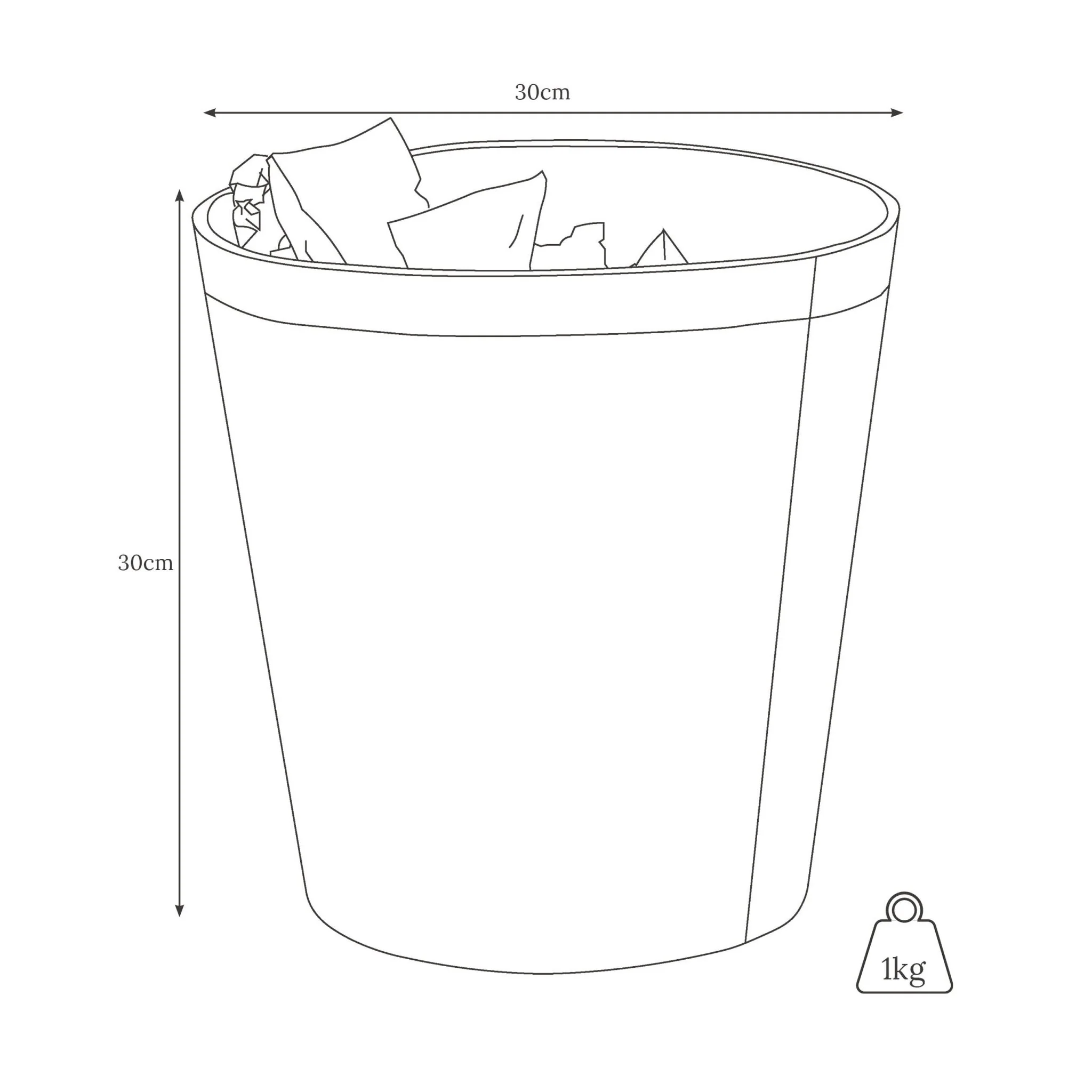 Leather Waste Paper Bin - Image 4