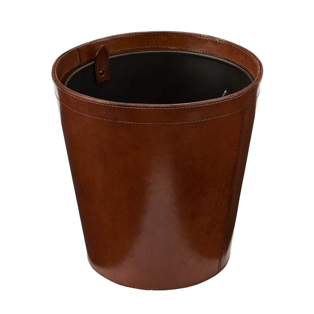 Leather Bin With Metal Liner - Image 3