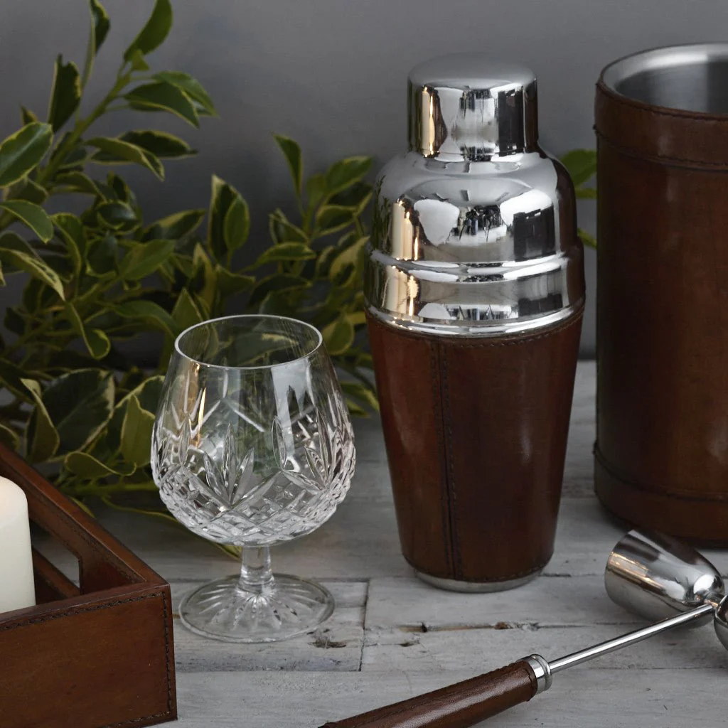 Leather Cocktail Shaker - Conker - Image 4