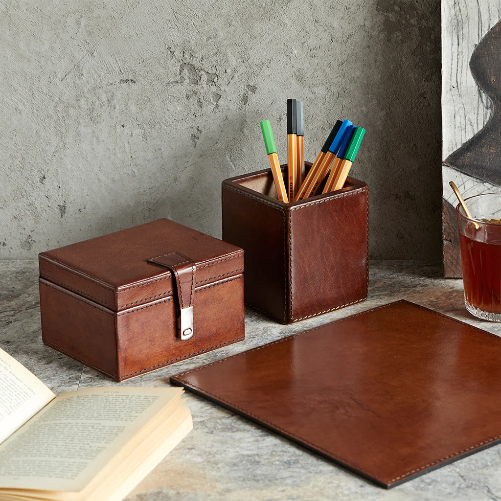 Leather Desk Set - Small