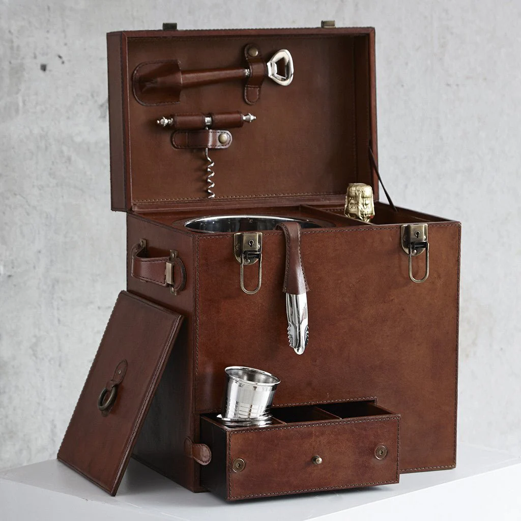 Leather Drinks Box - Integral Ice Bucket - Image 4