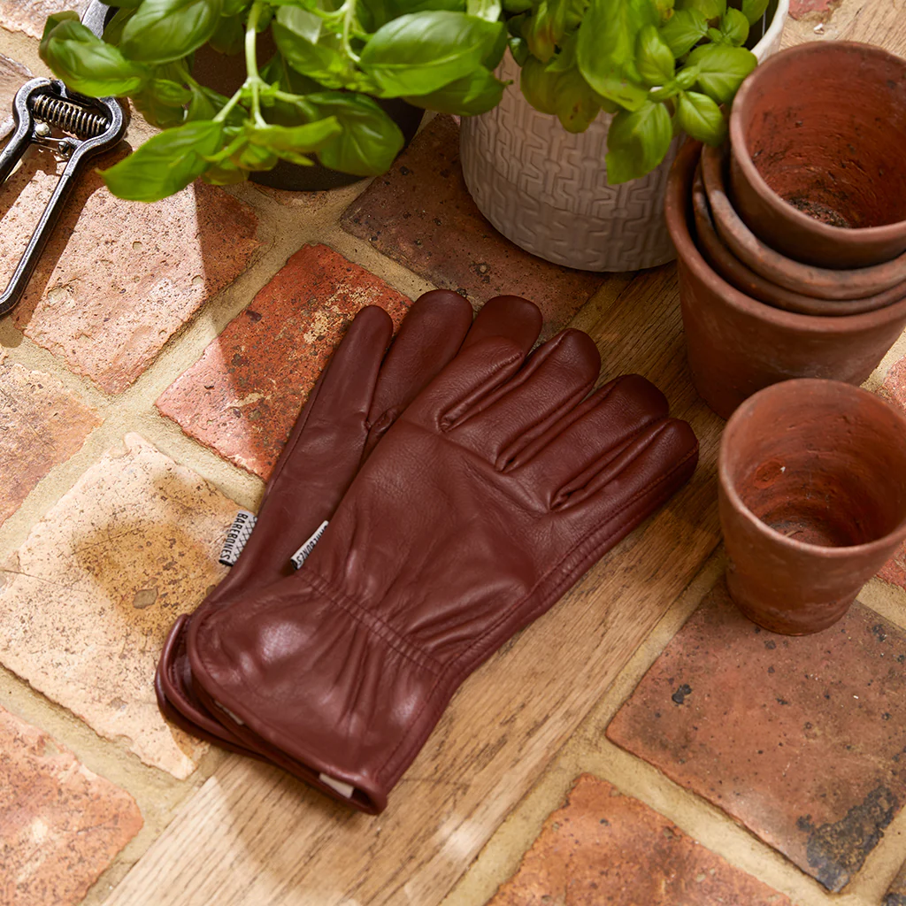 Leather Gardening Gloves - Cognac - Image 5