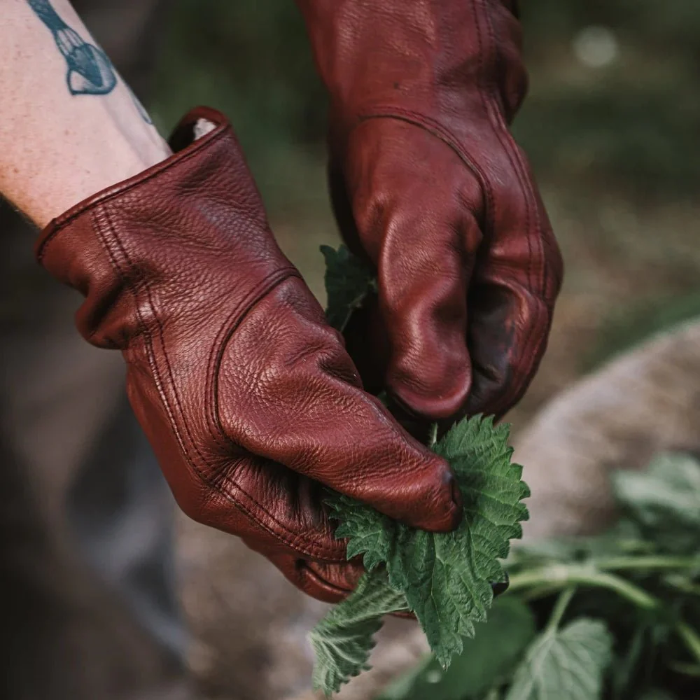 Leather Gardening Gloves - Cognac - Image 6