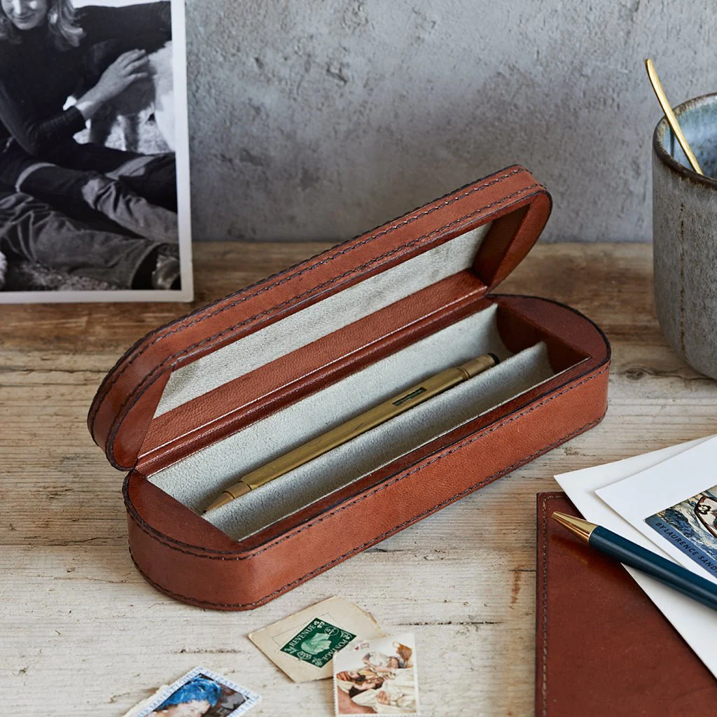 Leather Pen Box For Two - Image 3