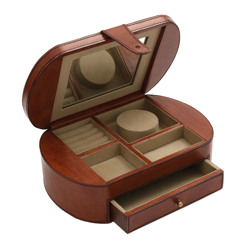 Leather Vintage Style Jewellery Box - Image 7