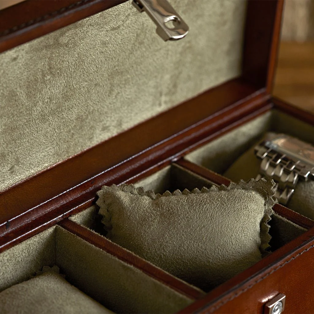 Leather Watch Box For Five - Image 3