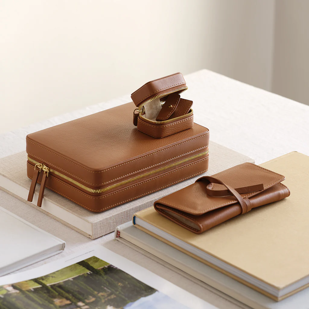 Mini Leather Travel Jewellery Case - Image 3