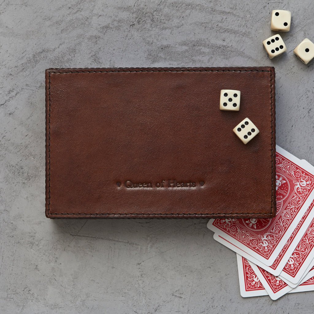 Leather Personalised Card & Dice Box - Emboss A Family Name - Image 3