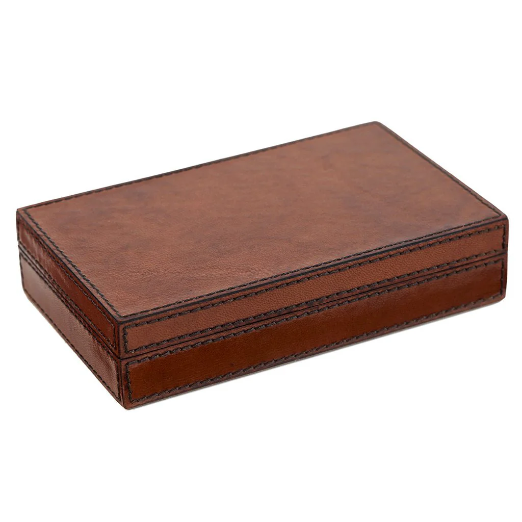 Leather Personalised Card & Dice Box - Emboss A Family Name - Image 4