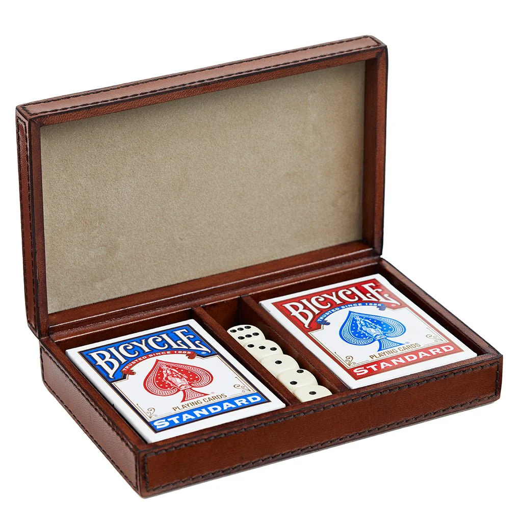 Leather Personalised Card & Dice Box - Emboss A Family Name - Image 5