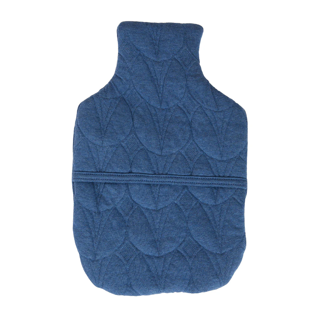Quilted Cotton Hot Water Bottle Cover- Denim - Image 3