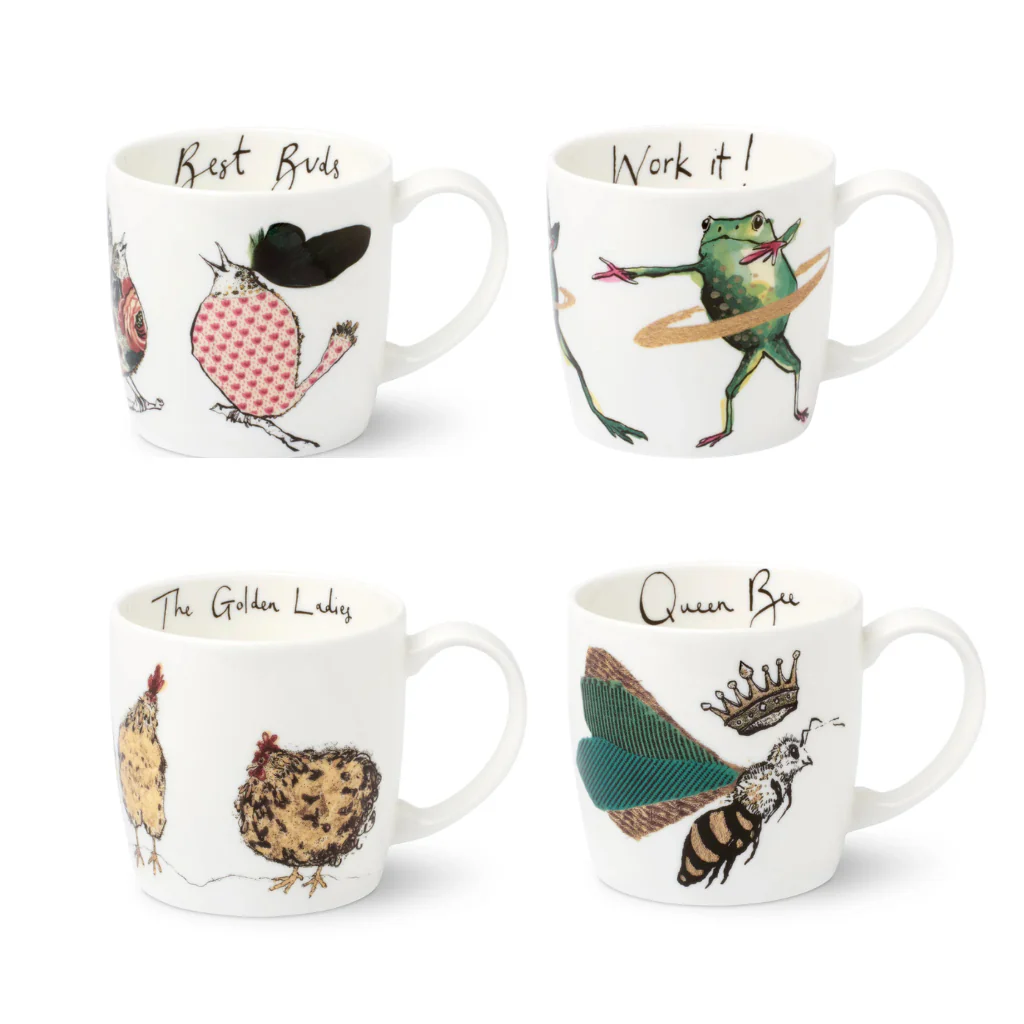 Set of 4 Mugs, 4 Designs