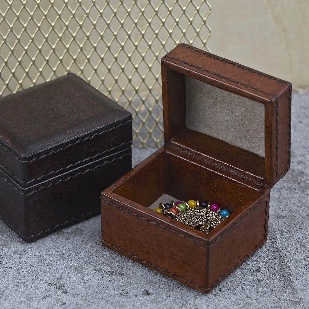 Leather Tiny Oblong Trinket Gift Box - Image 5