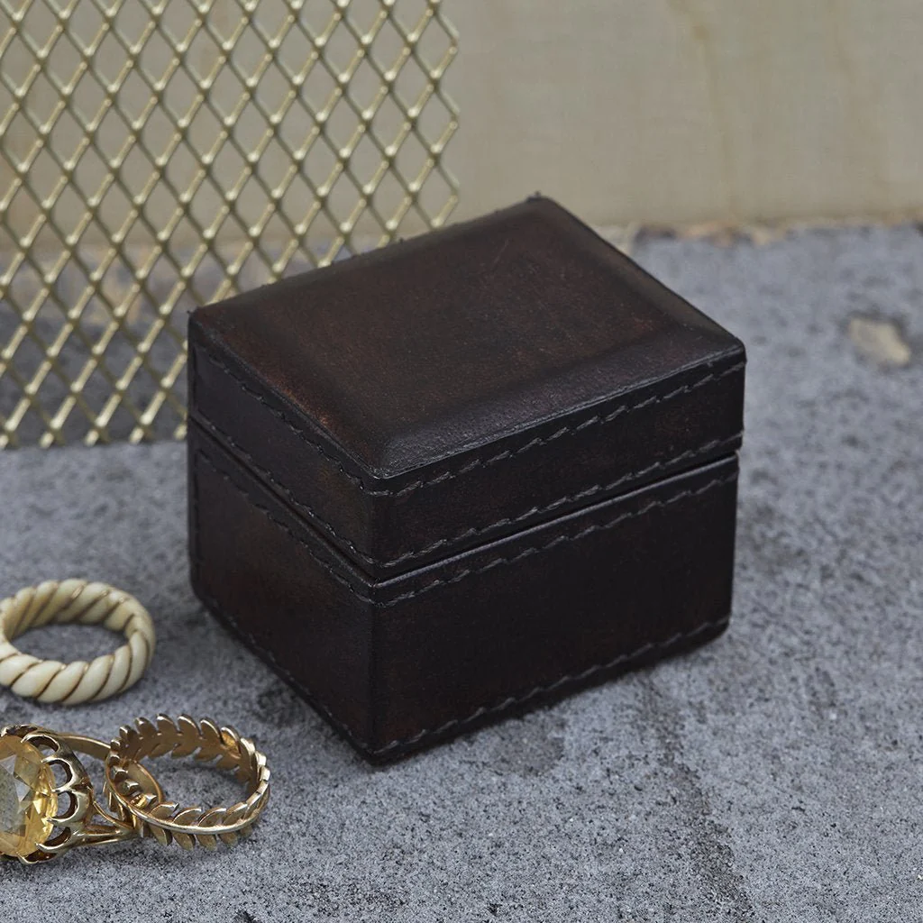 Leather Tiny Oblong Trinket Gift Box - Image 6