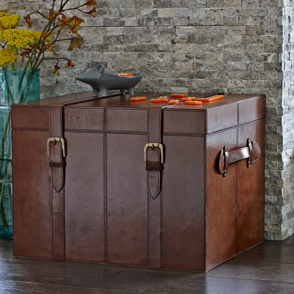 Leather Steamer Trunk - Image 4