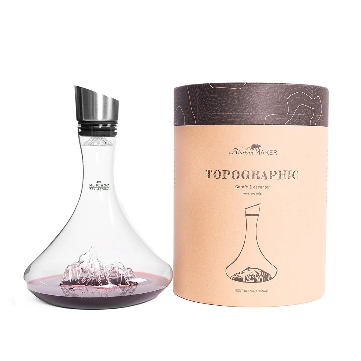 Topographic Wine Decanter - Mount Blanc - Image 2