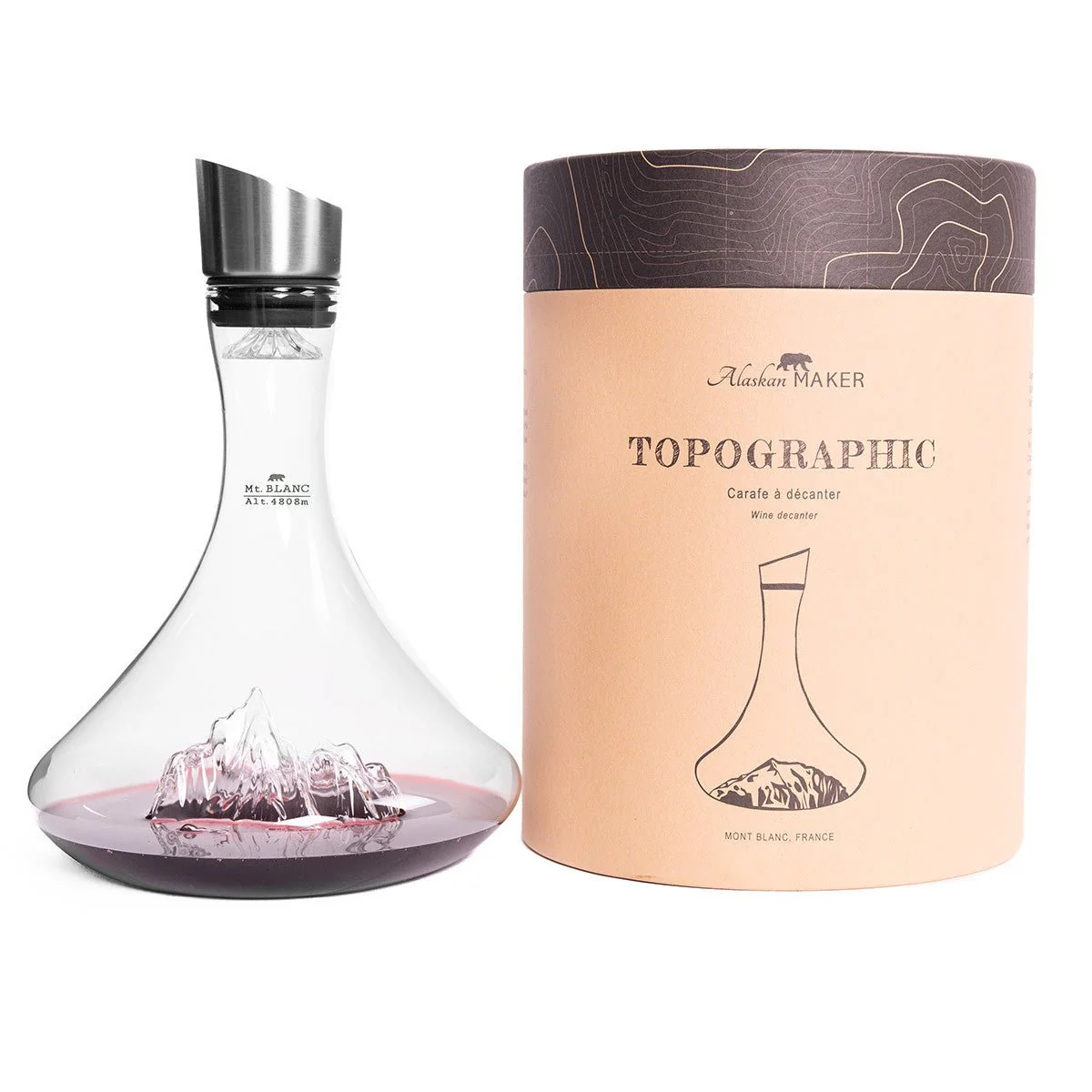 Topographic Wine Decanter - Mount Blanc - Image 4