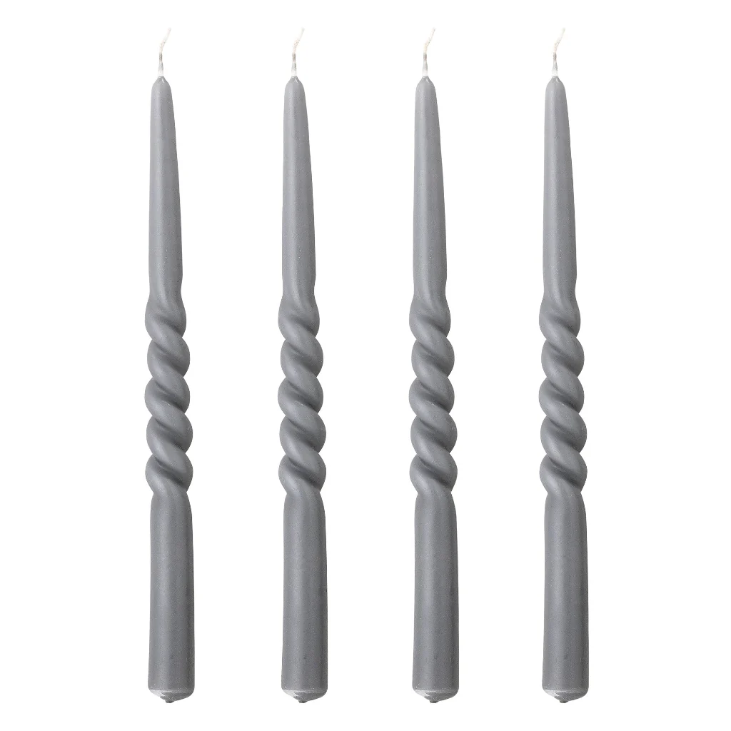Grey Twist Candle - Set of four