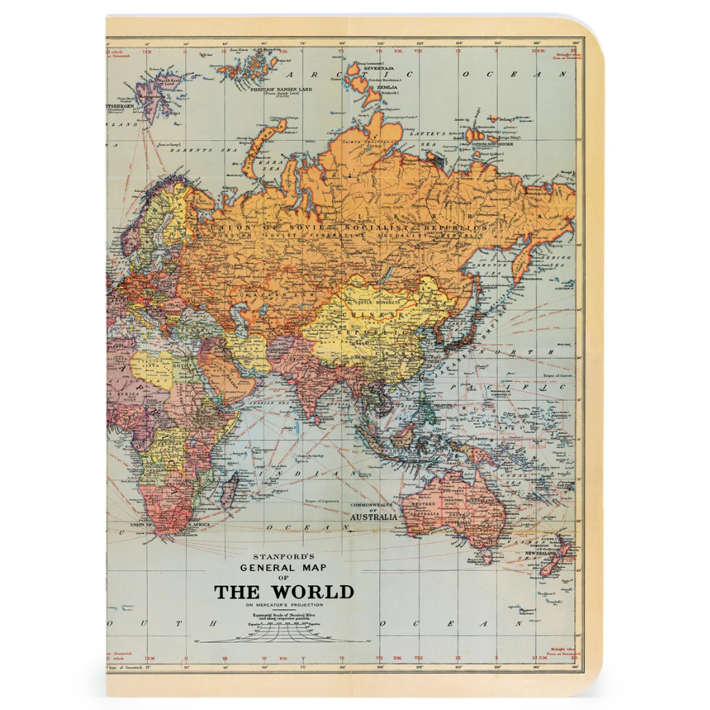 Vintage World Maps Mini Notebooks - Set of Three - Image 3
