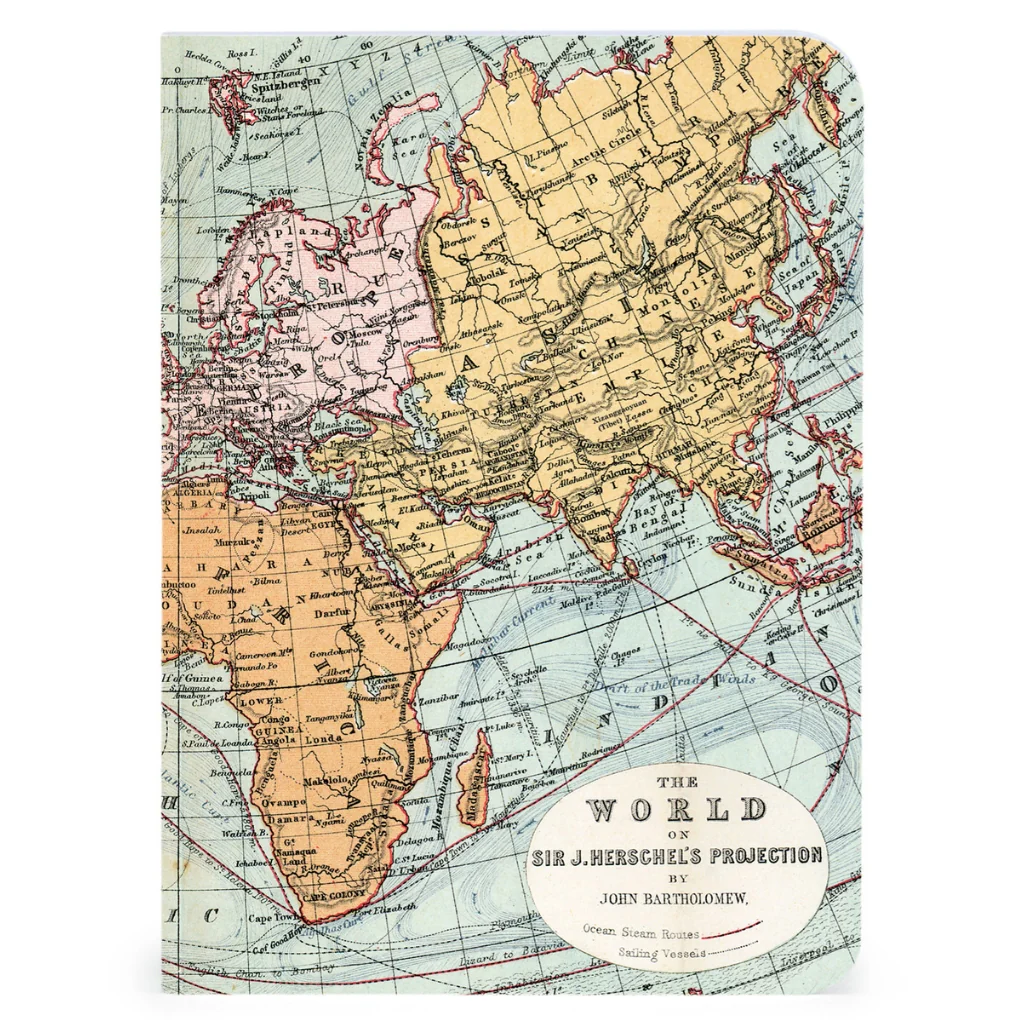 Vintage World Maps Mini Notebooks - Set of Three - Image 4