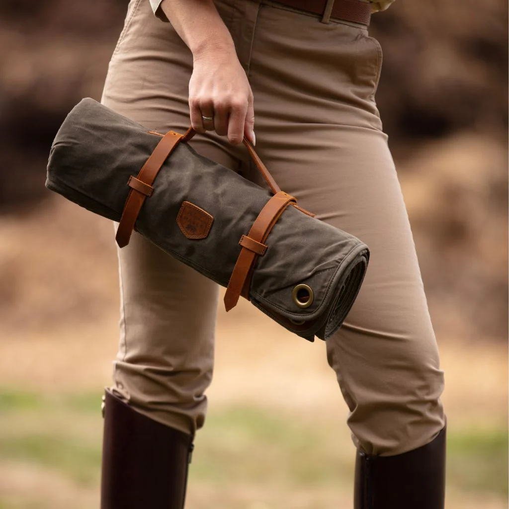 Waxed Canvas & Leather Picnic Rug