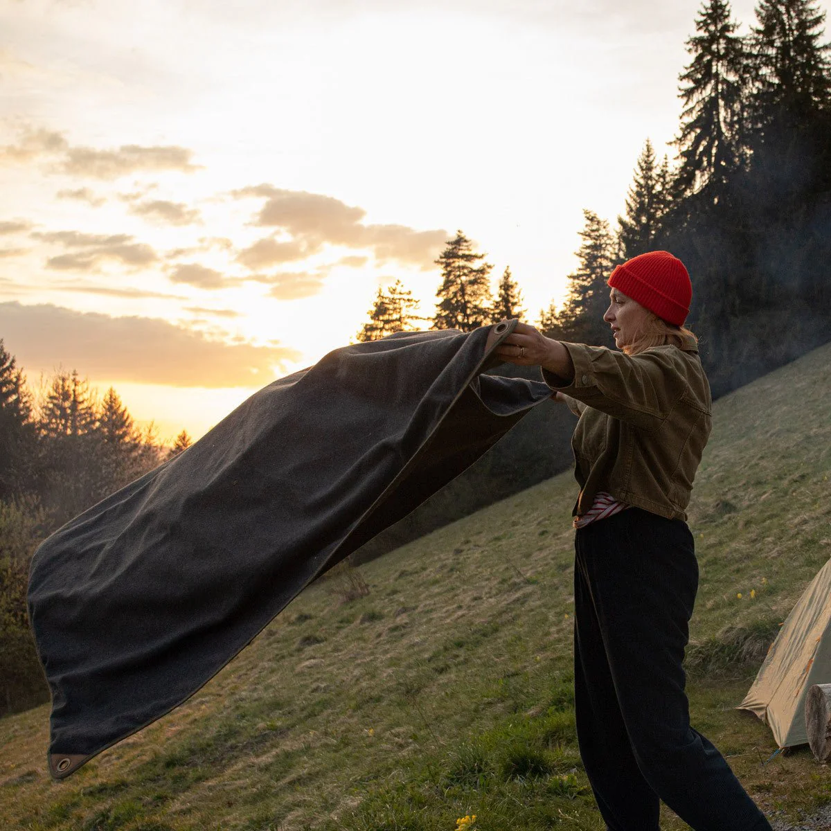 Waxed Canvas & Leather Picnic Rug - Image 7