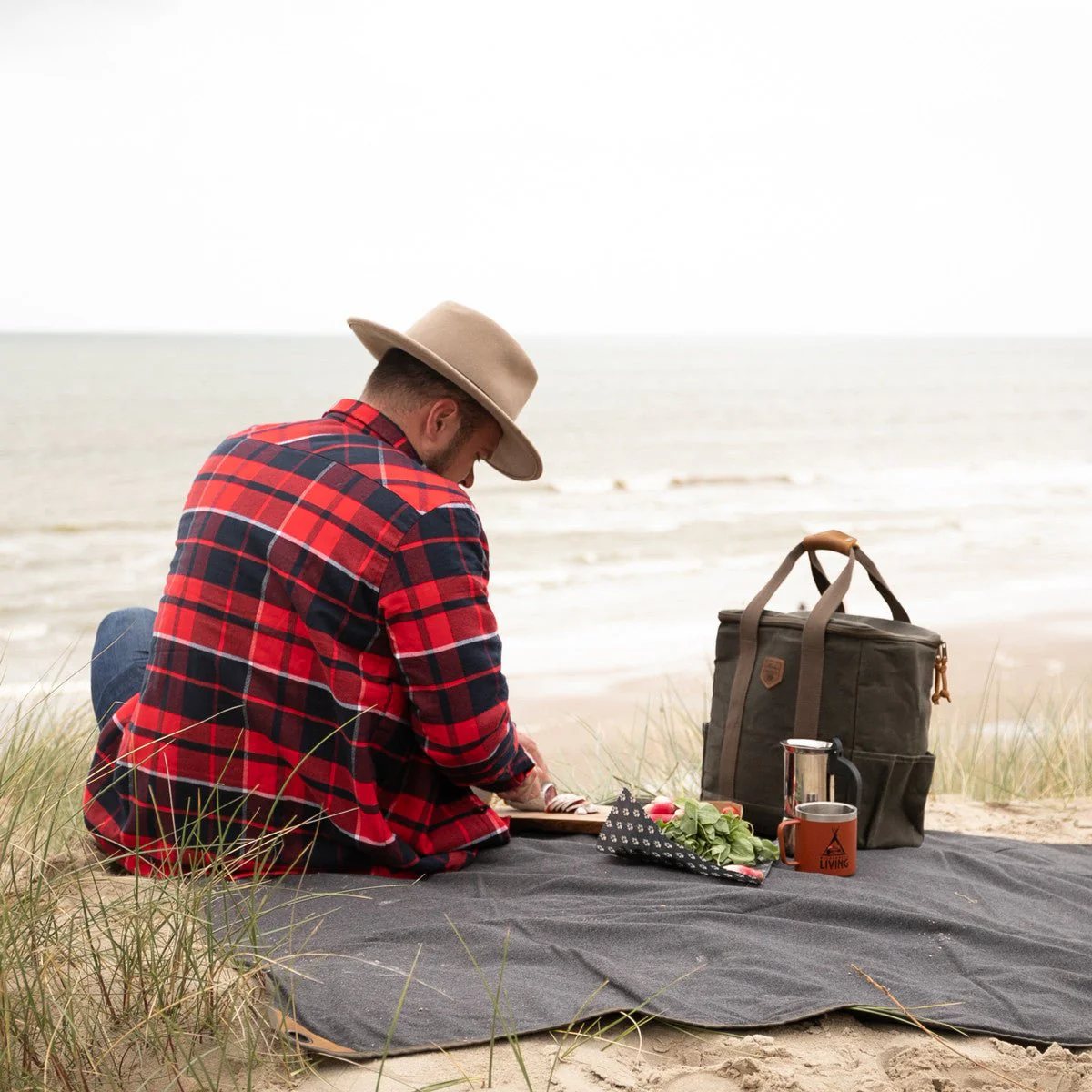 Waxed Canvas & Leather Picnic Rug - Image 9