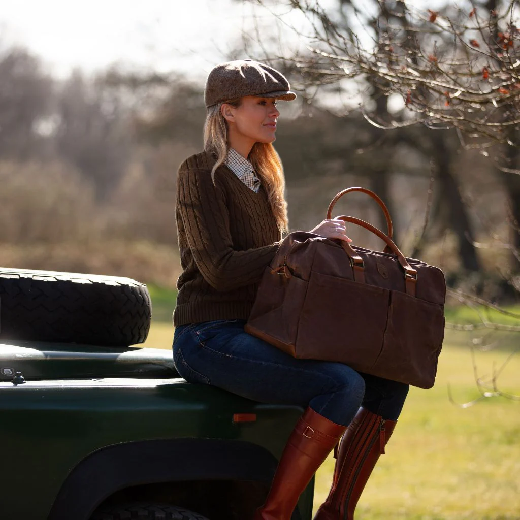 Waxed Canvas & Leather Weekend Bag - Image 4