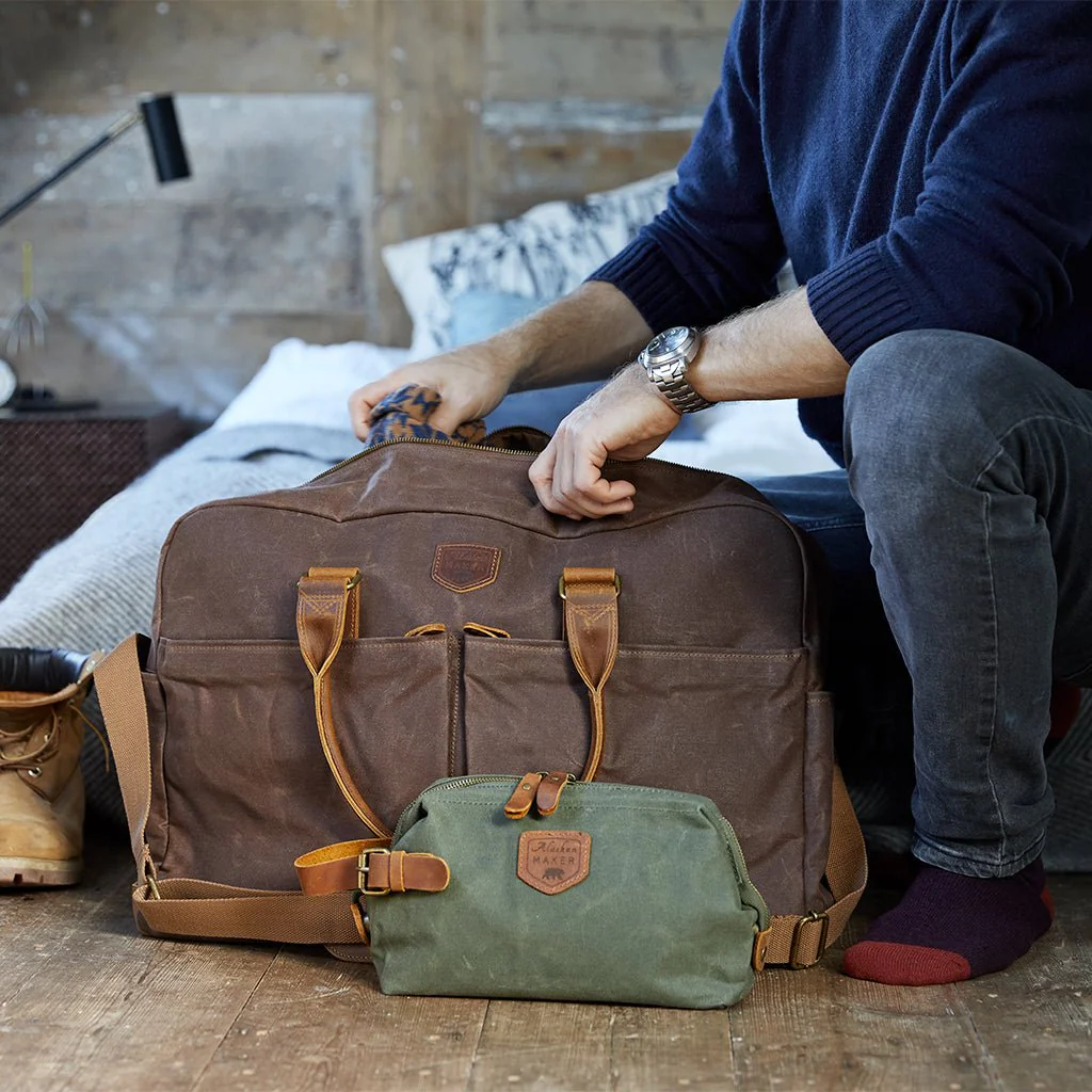 Waxed Canvas & Leather Weekend Bag - Image 6