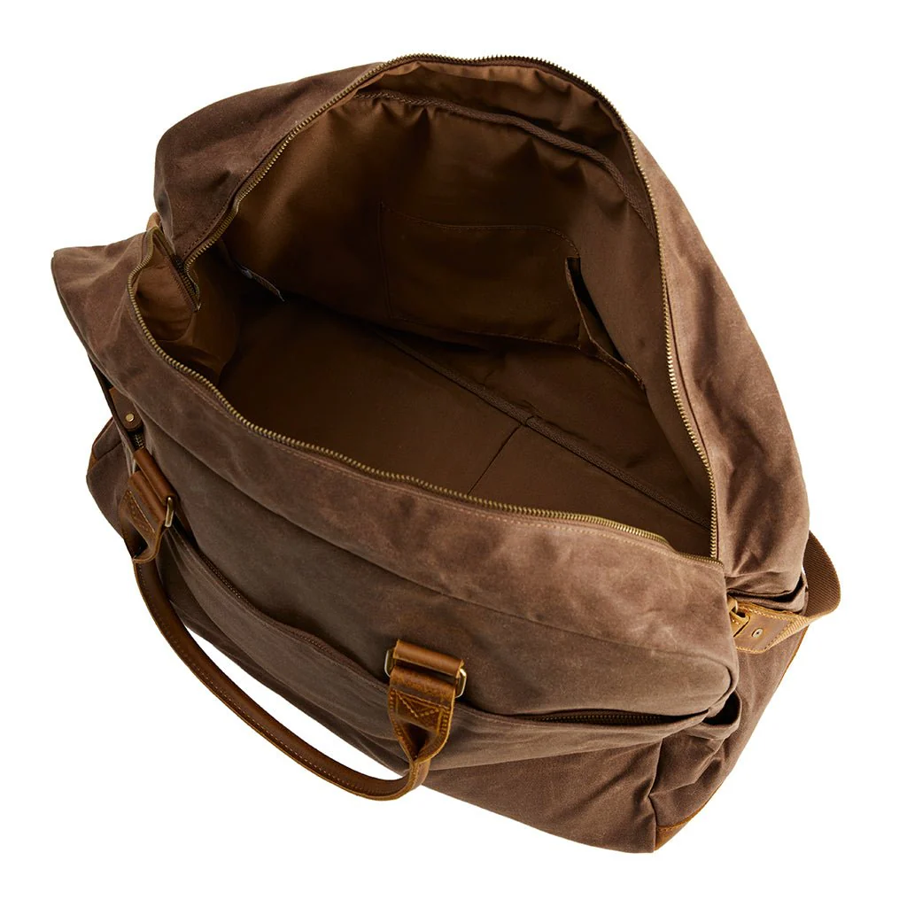 Waxed Canvas & Leather Weekend Bag - Image 7