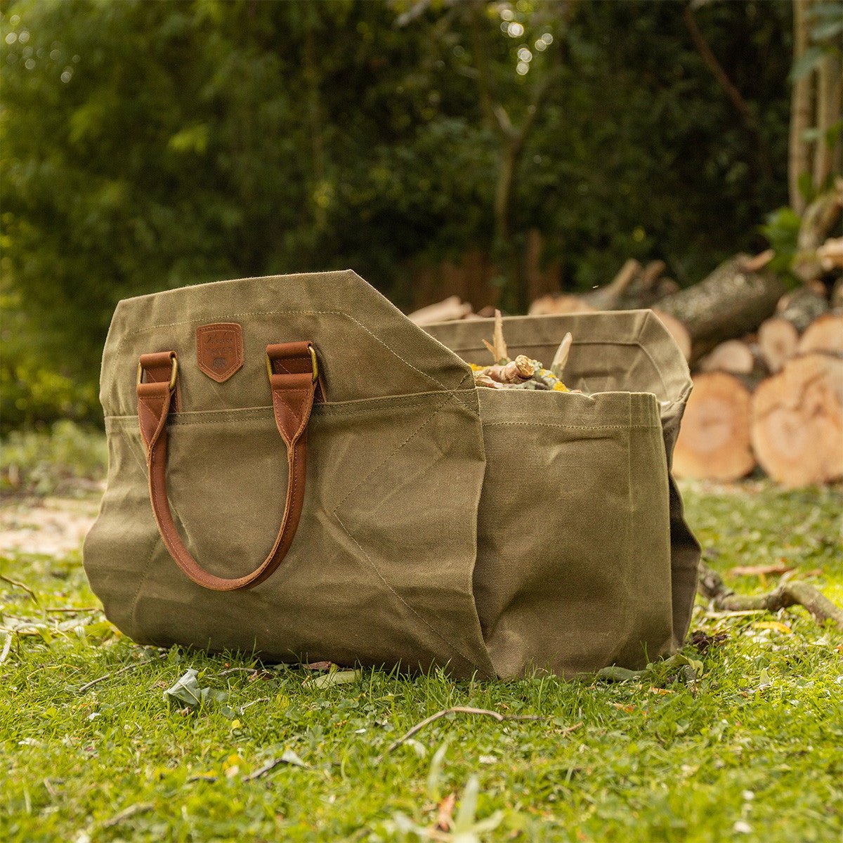 Waxed Canvas Craftwood 2 in 1 Log Bag - Image 3
