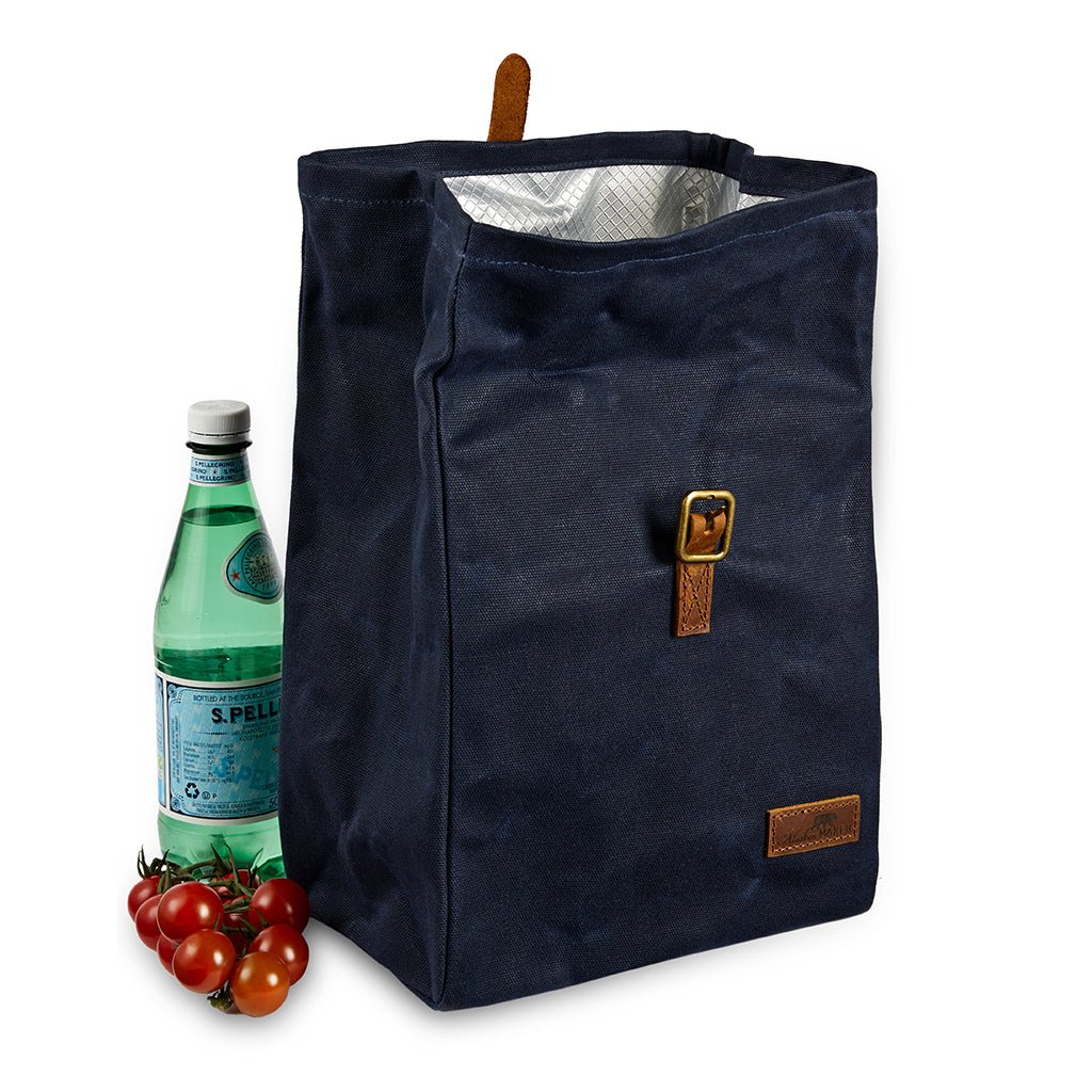 Waxed Canvas Lunch Bag - Navy - Image 5