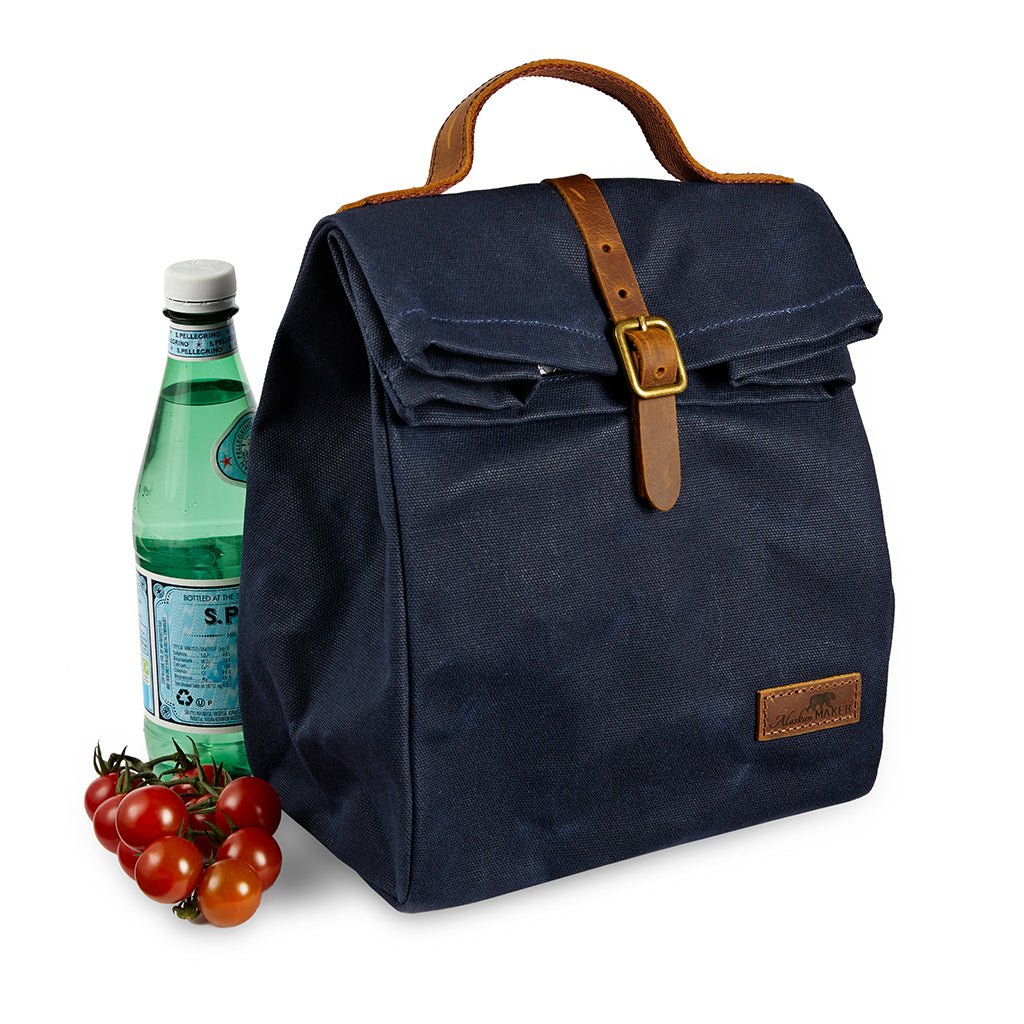 Waxed Canvas Lunch Bag - Navy - Image 6